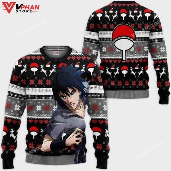 Sasuke Uchiha Anime Christmas, Ugly Christmas Knitted Sweater