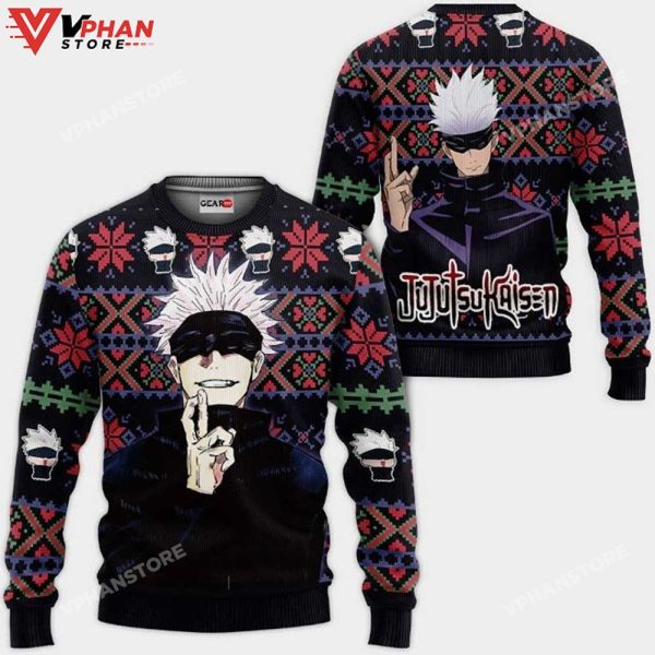 Satoru Gojo Anime Jujutsu Kaisen Xmas Ugly Christmas Sweater