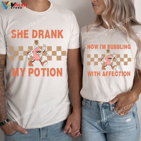 She Drank My Potion Funny Couple Halloween Shirts Couples Halloween Costumes