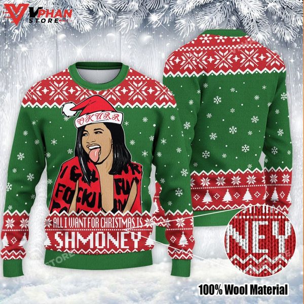 Shmoney All I Want For Christmas Is Shmoney Ugly Sweater