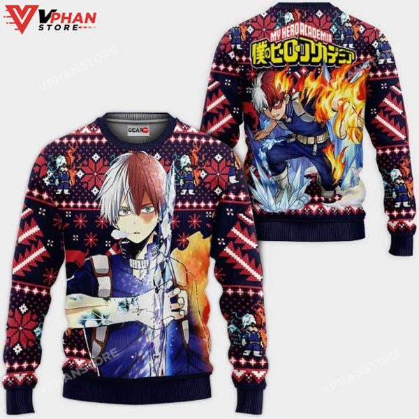 Shoto Todoroki Anime My Hero Academia Xmas Ugly Christmas Sweater