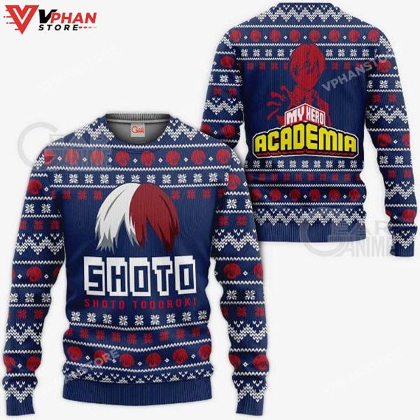 Shoto Todoroki Ugly Christmas My Hero Academia Anime, Christmas Sweater