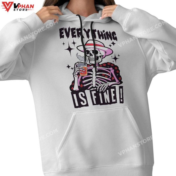 Skeleton Halloween Shirt It’s Fine I’m Fine Everything Is Fine T-Shirt