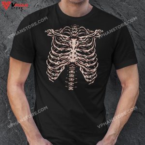 Skeleton Heart Rib Cage X Ray Adult Kids Funny Halloween T Shirt 1