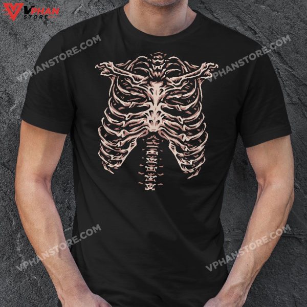 Skeleton Heart Rib Cage X-Ray Adult Kids Funny Halloween T-Shirt