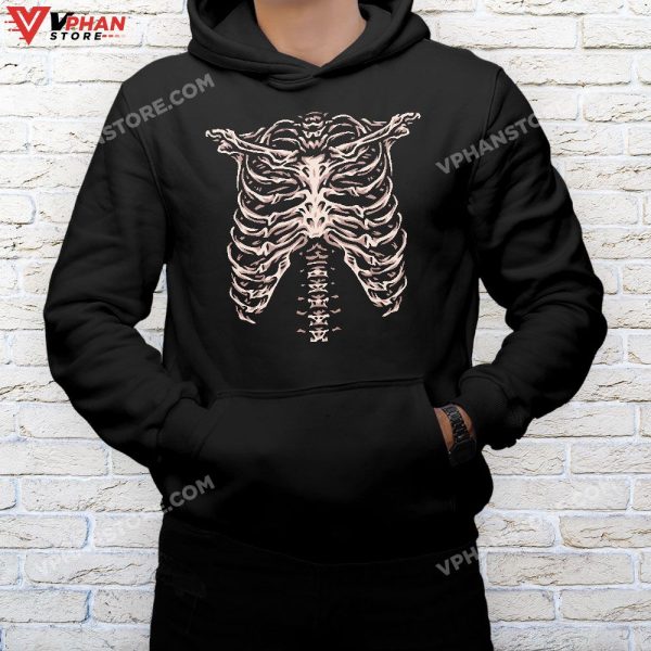 Skeleton Heart Rib Cage X-Ray Adult Kids Funny Halloween T-Shirt