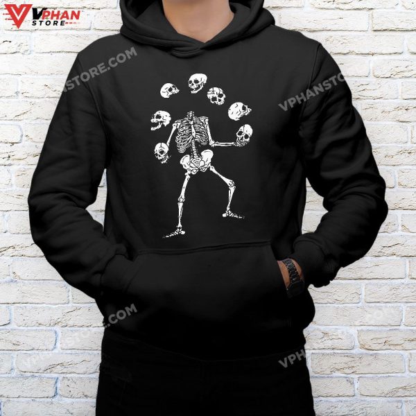 Skeleton Juggling Skulls Halloween, Skull Skeleton Juggler T-Shirt