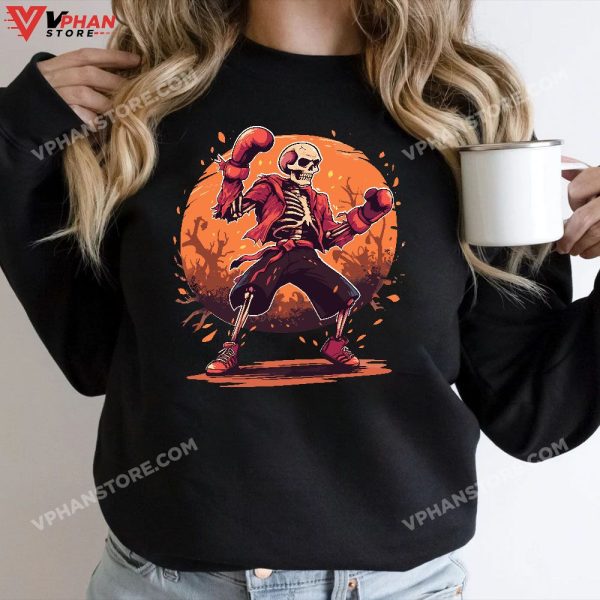 Skeleton Muay Thai Halloween Kickboxing Fighter Costume T-Shirt