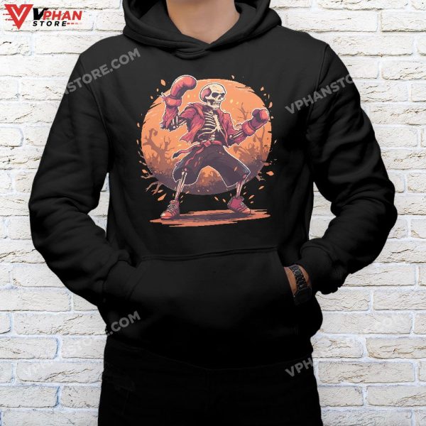 Skeleton Muay Thai Halloween Kickboxing Fighter Costume T-Shirt