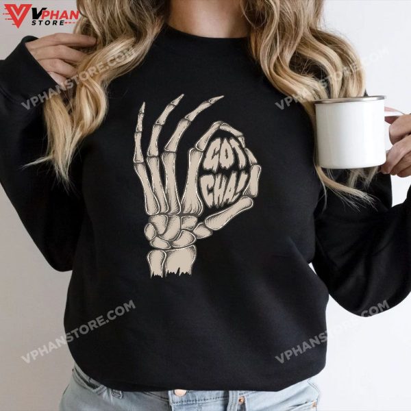 Skeleton Ok Hand Gotcha Fun Meme Halloween T-Shirt, Skeleton Costume