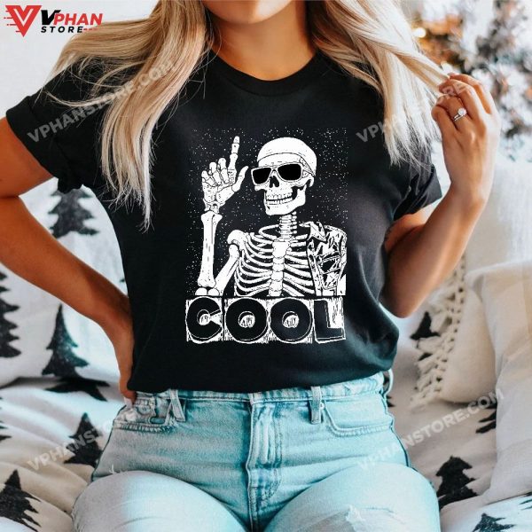 Cool Rock Music Rocker T-Shirt, Skeleton Rock Hand Halloween Costume