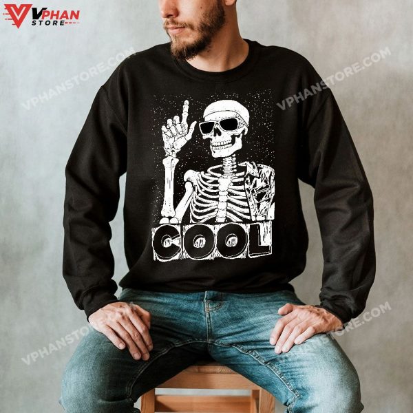 Cool Rock Music Rocker T-Shirt, Skeleton Rock Hand Halloween Costume