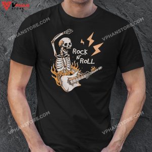 Skeleton Rocker Halloween Costume Cool Rock N Roll T Shirt 1