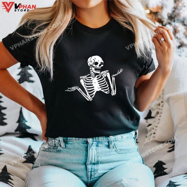 Skeleton Whatever Funny Halloween Costume Skull Bones T-Shirt