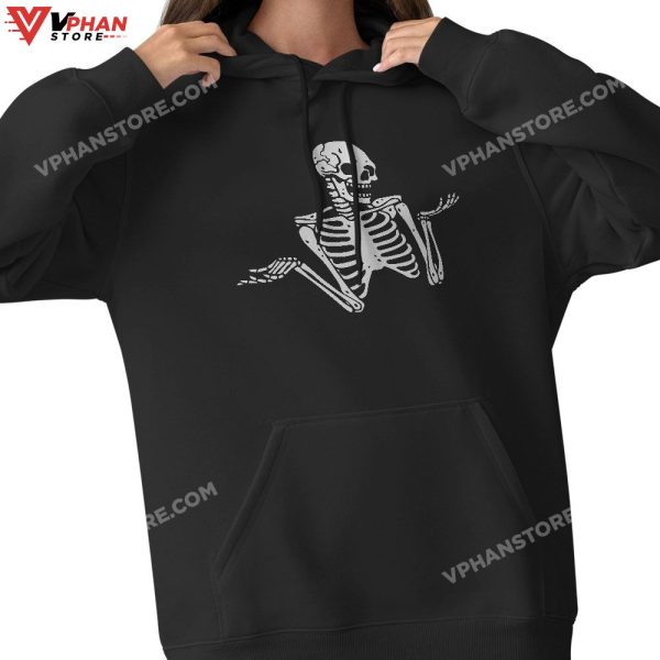 Skeleton Whatever Funny Halloween Costume Skull Bones T-Shirt