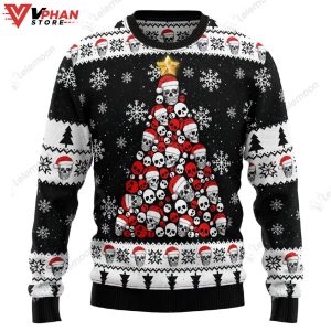 Skull Pine Tree Ugly Christmas Sweater 1