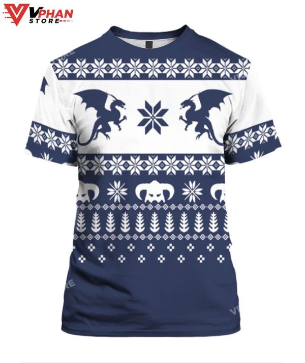 Skyrim Christmas Sweater, Vintage Retro Christmas Gift