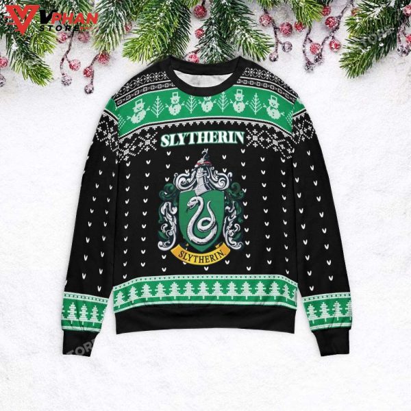 Slytherin Ugly Christmas Sweater, Vintage Retro Christmas Costume