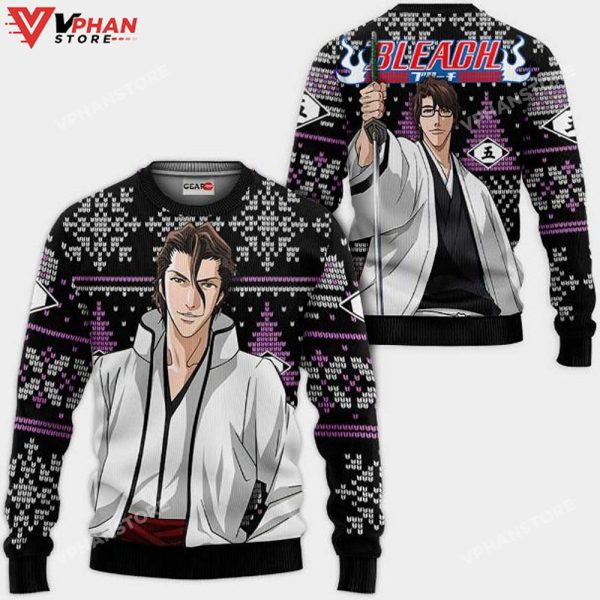 Sosuke Aizen Anime Bl Xmas Ugly Christmas Knitted Sweater