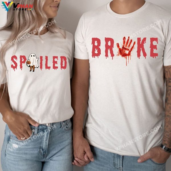 Spoiled Broke Funny Couple Halloween Matching Party Shirt Couples Halloween Costumes