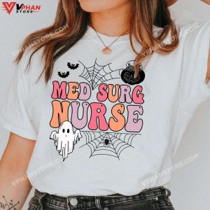 Spooky Med Surg Nurse Halloween Medical Surgical Nursing T-Shirt, Nurse Halloween Costume