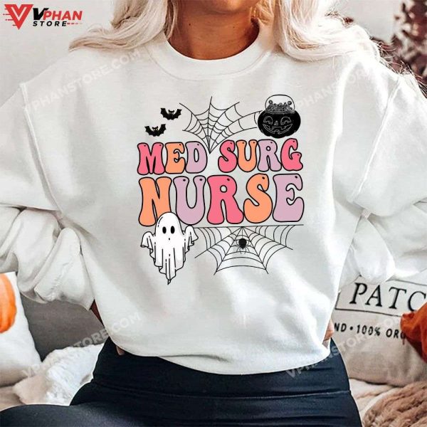 Spooky Med Surg Nurse Halloween Medical Surgical Nursing T-Shirt, Nurse Halloween Costume