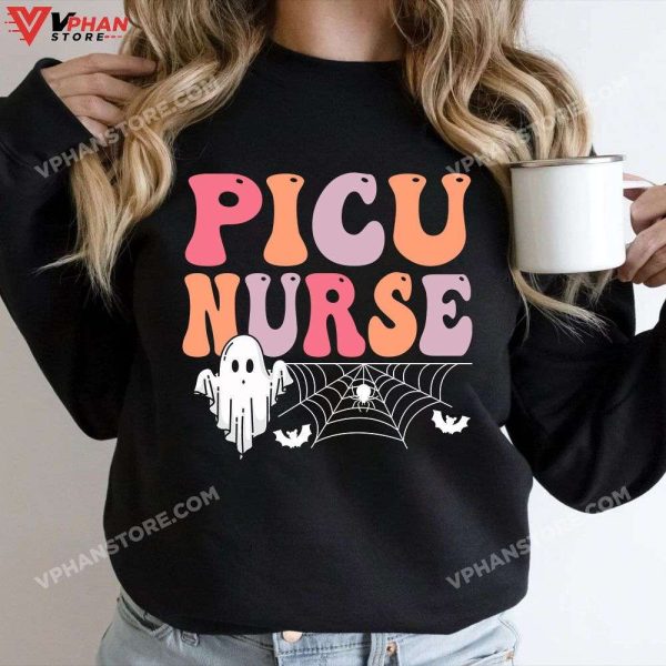 Spooky Picu Nurse Halloween Pediatric Intensive Care Unit, Halloween Nurse Shirts