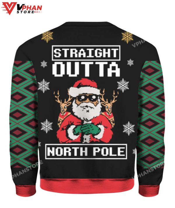 Straight Outta North Peole Christmas Sweater, Vintage Costume