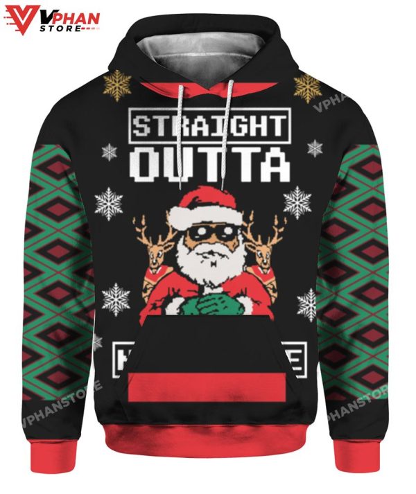 Straight Outta North Peole Christmas Sweater, Vintage Costume