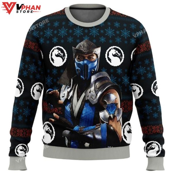 Sub Zero Mortal Kombat Christmas, Ugly Christmas Sweater