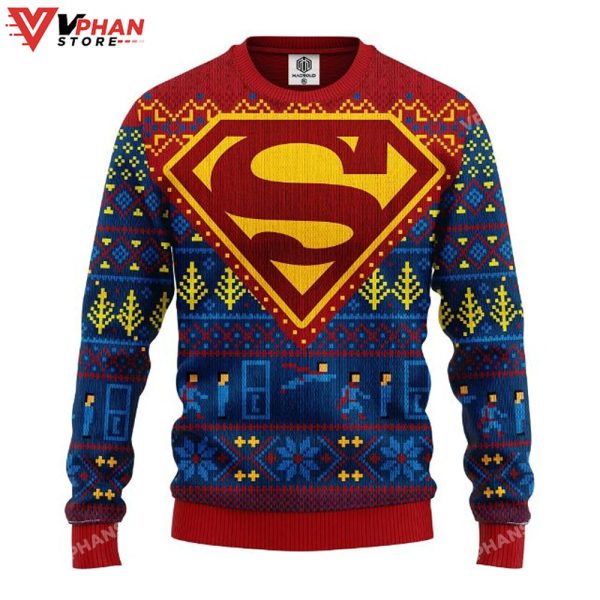 Superman DC Comics Christmas, Ugly Christmas Sweater