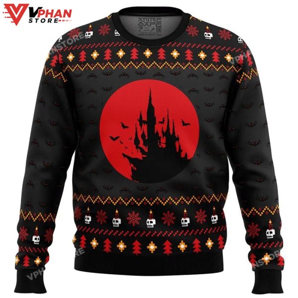 Castlevania Creepy Castle Xmas 3D, Ugly Christmas Sweater