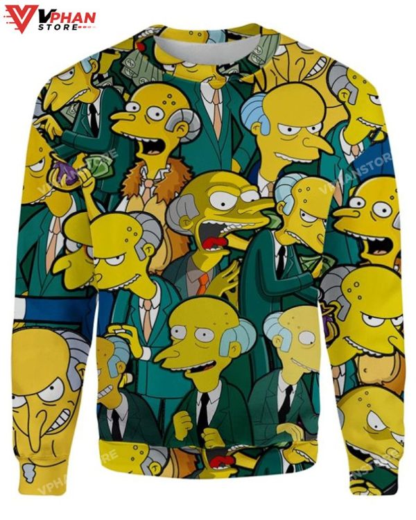 Charles Montgomery Burns 3D Xmas Ugly Christmas Sweater