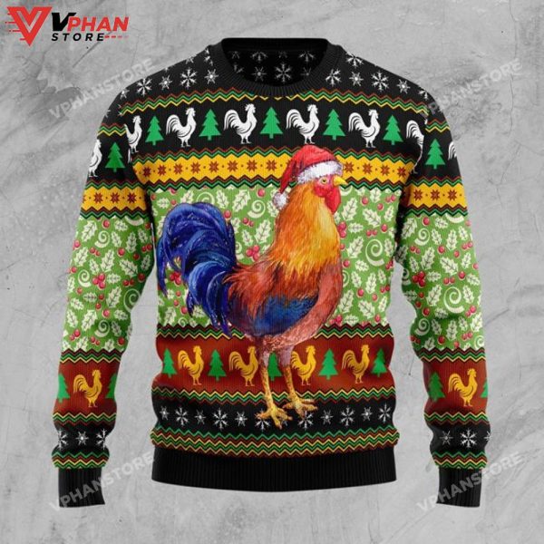 Chicken Cluck-ry Christmas 3D, Ugly Christmas Sweater