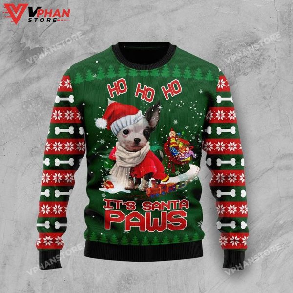 Chihuahua Santa Paws Xmas 3D Sweater, Ugly Christmas Sweater