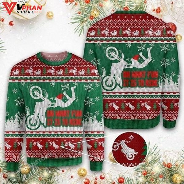 Xmas 3D Dirtbike Ugly Christmas Sweater