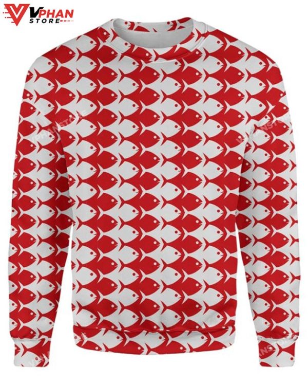 Xmas Cast Red 3D Ugly Christmas Sweater