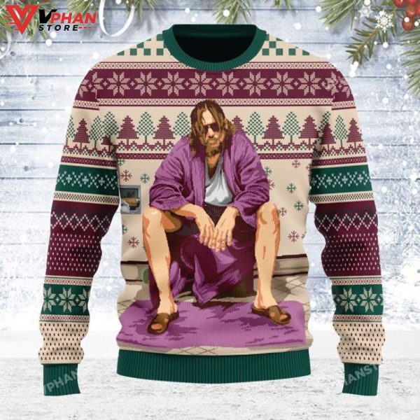 The Big Lebowski Bathroom Ugly Christmas Sweater