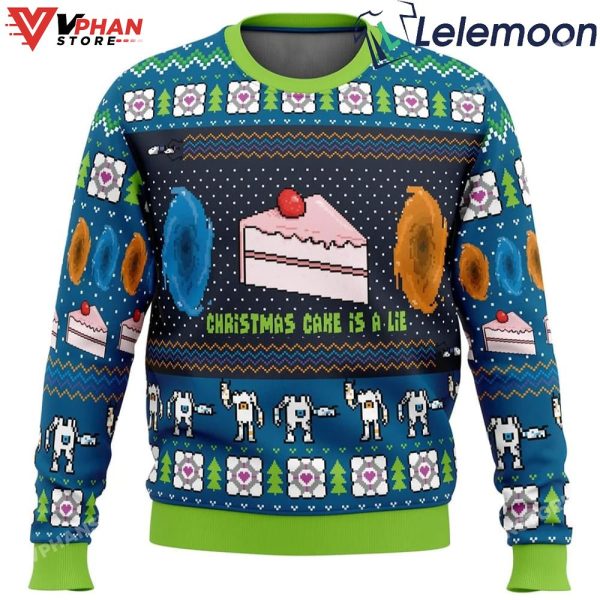 The Christmas Cake Is A Lie Portal 2 Ugly Christmas Sweater