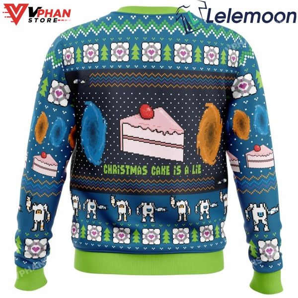 The Christmas Cake Is A Lie Portal 2 Ugly Christmas Sweater