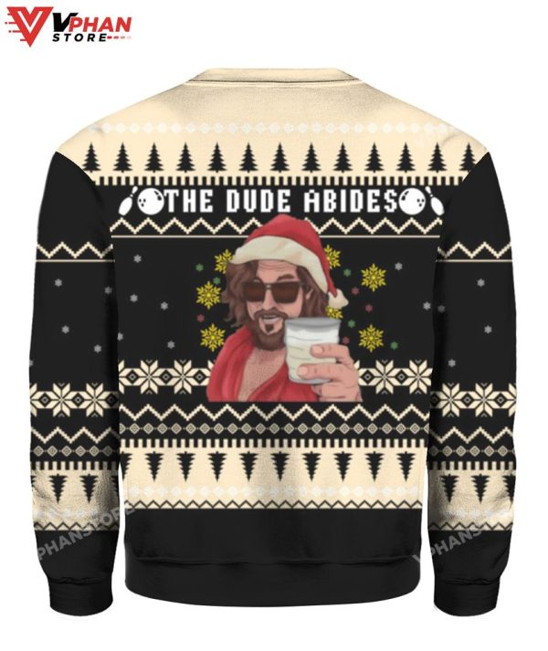 The Dude Abides Christmas Sweater, Meme Funny Christmas Sweater