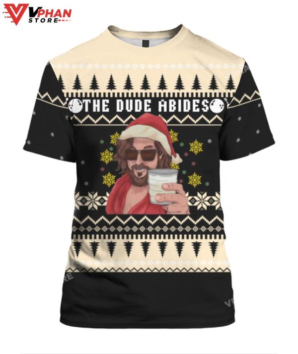 The Dude Abides Christmas Sweater, Meme Funny Christmas Sweater