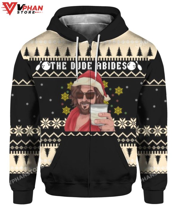 The Dude Abides Christmas Sweater, Meme Funny Christmas Sweater