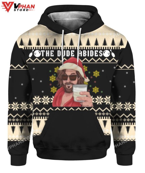 The Dude Abides Christmas Sweater, Meme Funny Christmas Sweater