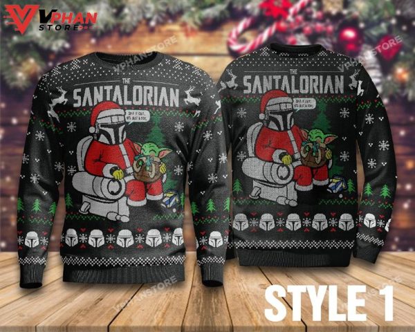 The Santalorian And Baby Yoda Christmas Sweater