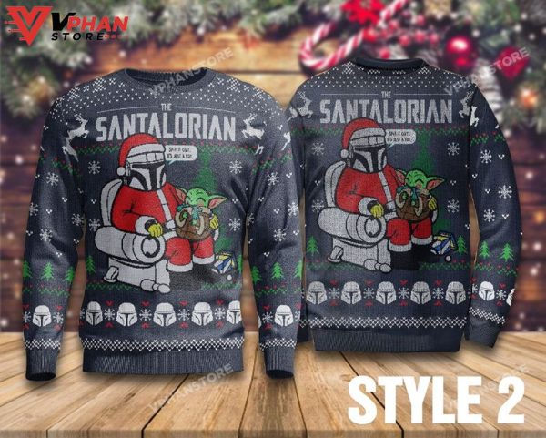 The Santalorian And Baby Yoda Christmas Sweater