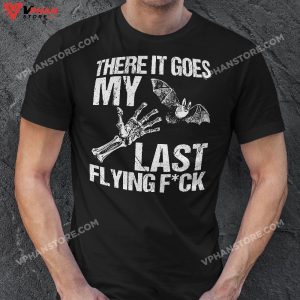 There It Goes My Last Flying F Skeleton Funny Halloween T Shirt 1