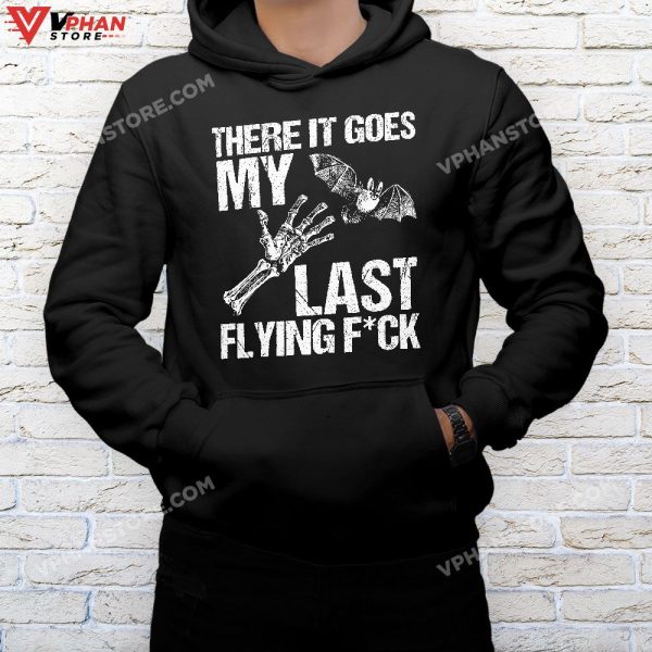 There It Goes My Last Flying F Skeleton Funny Halloween T-Shirt