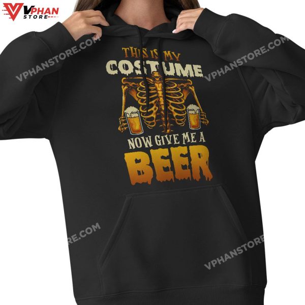 This Is My Costume Halloween Shirt Beer Drinking Skeleton T-Shirt