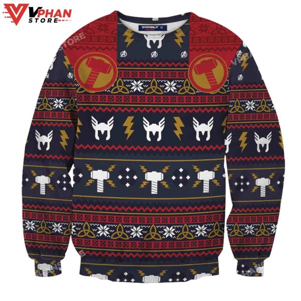 Thunder God Wool Knitted Sweater, Christmas Sweater